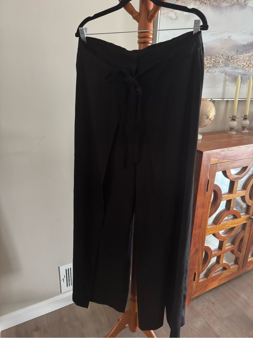 Mark Bouwer Unlimited Vintage Black Wide Leg Tie Front Pants Size 1X NWOT